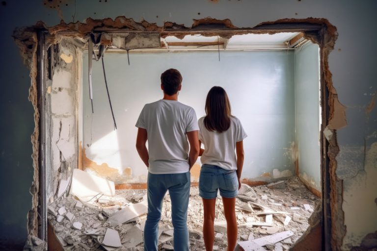 Real estate investor reviewing financial performance and property data